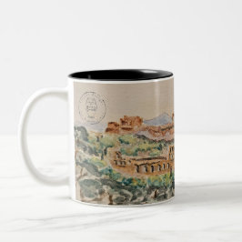 Athenisk Akropolis-mugg Två-Tonad Mugg