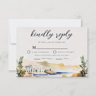 Athens bröllop RSVP Grekland OSA Kort