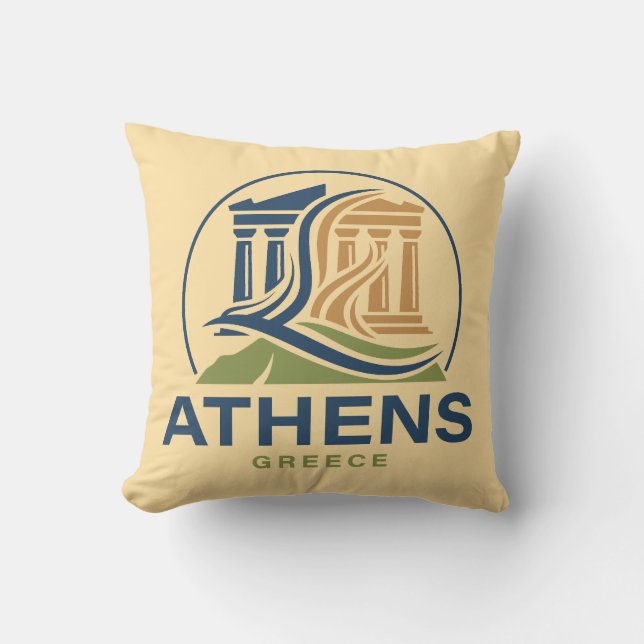 Athens Greece Acropolis Parthenon Kudde (Framsida)
