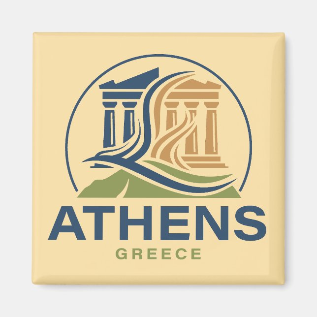 Athens Greece Acropolis Parthenon Magnet (Framsidan)
