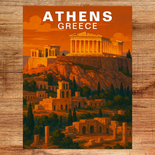Athens, Greece Ancient Classic Ruins Vykort (Athens, Greece Ancient Classic Ruins Postcard)