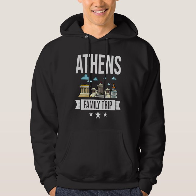 Athens Greece City Trip Skyline Map Travel Hoodie (Framsida)