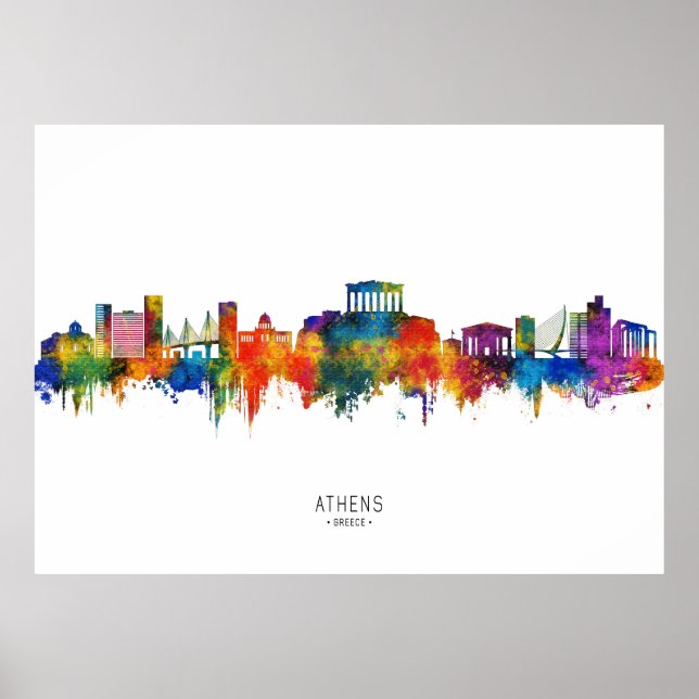 Athens Greece Skyline Poster (Framsidan)