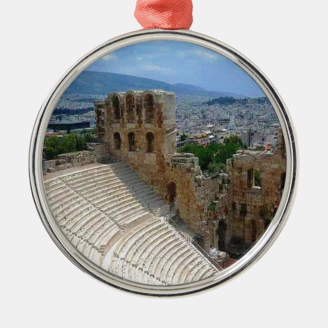 Athens Grekland Colosseumen Julgransprydnad Metall (Framsidan)