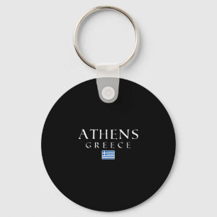 Athens Grekland Flagga Semester Athen Souvenir Gre Nyckelring