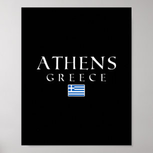 Athens Grekland Flagga Semester Athen Souvenir Gre Poster