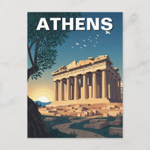 Athens Grekland Parthenon Resa Vykort