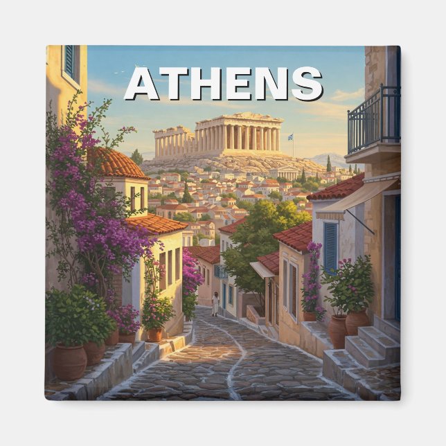 Athens Grekland Resa Magnet (Framsidan)
