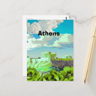 Athens Grekland Resa vykort konst, Athens Resa, 