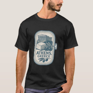 Athens Grekland Souvenir Grekisk Ost Och Resa Des T Shirt