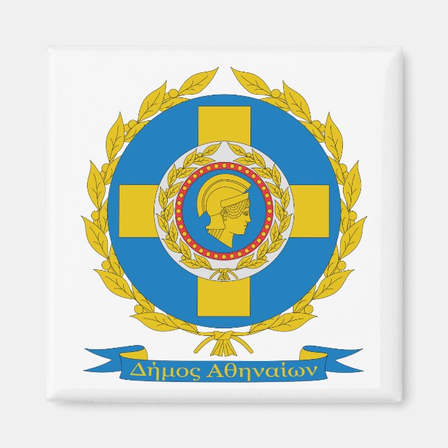 Athens, Grekland Vapen Magnet (Framsidan)