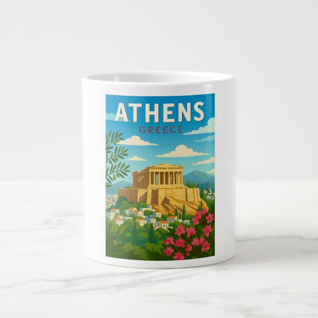 Athens Grekland Vintage Resemugg | Parthenon  Jumbo Mugg (Framsidan)