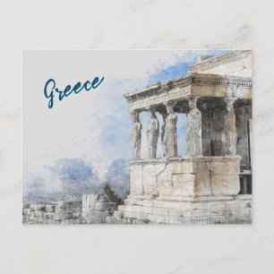 Athens Grekland Vykort – Inbjudan till antika ruin