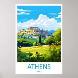 Athens Park Skidåkning Nationell Affisch Resa Vint