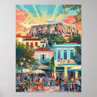 Athens Print Athens Illustration Greece Travel Pos Poster