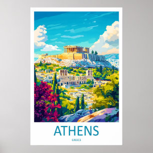 Athens Ski Vintage Resor Nationell Affisch Park