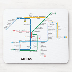 Athens underjordisk karta Mousepad Musmatta