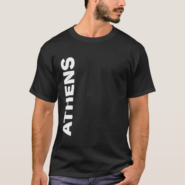 Athens Vertical Text T Shirt (Framsida)