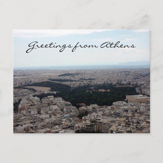Athens vista hälsningar vykort (Framsida)
