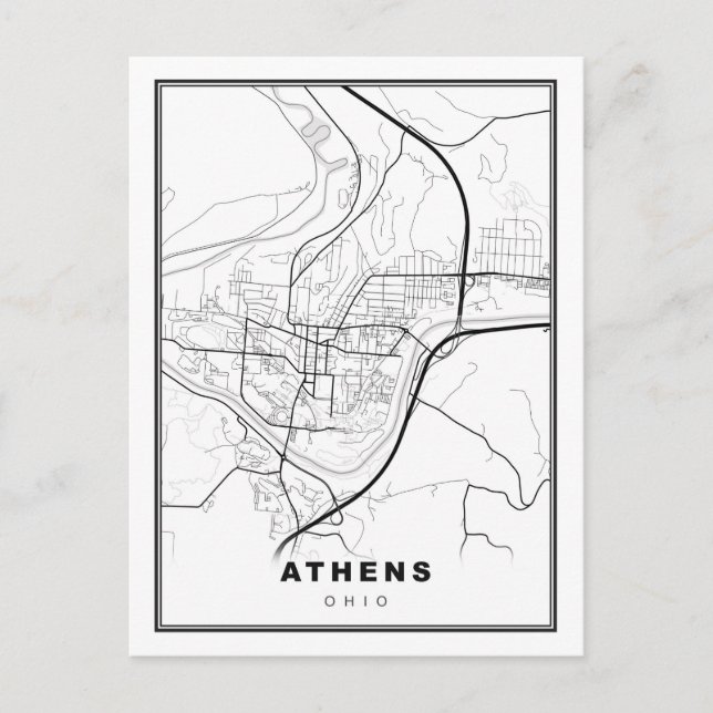 Athenskarta Vykort (Framsida)