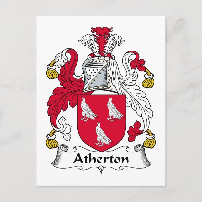 Atherton Family Crest Vykort (Framsida)