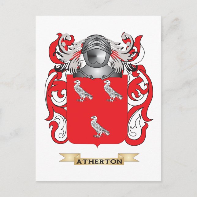 Atherton Jackar av Arm (Family Crest) Vykort (Framsida)