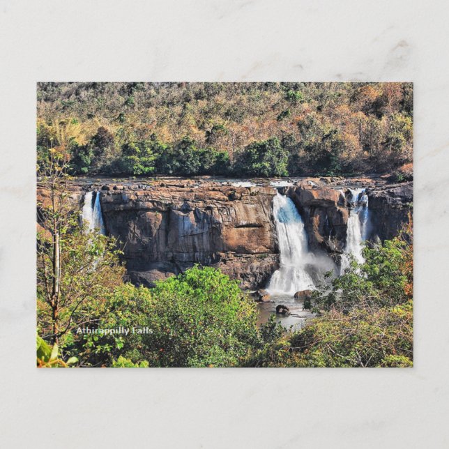 Athirappilly Falls, Panchayath, Kerala, Indien Vykort (Framsida)