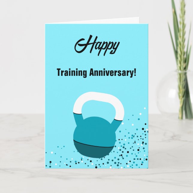 Athlete Kettlebell Happy Training Anniversary Kort (Framsida)