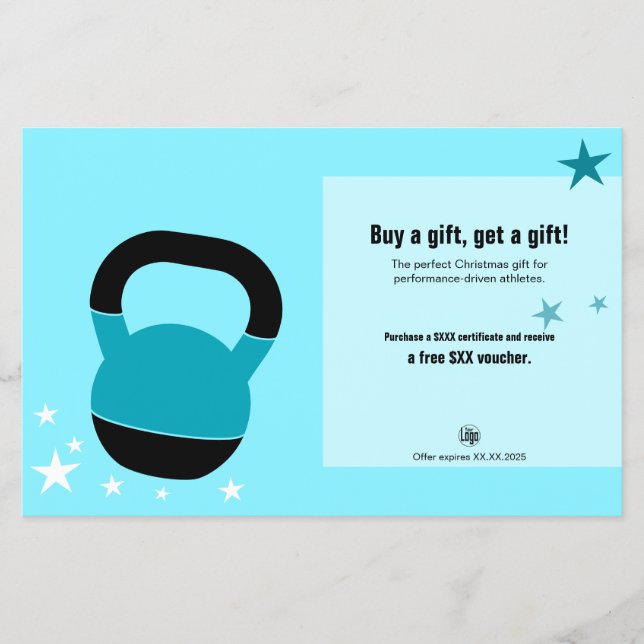 Athletes Christmas Gift Certificate Promotion Flygblad (Framsidan)