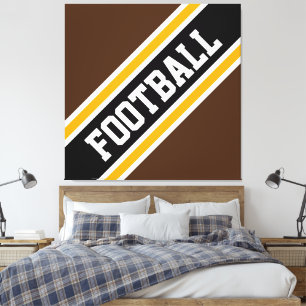 Athletic Bold Brown Gult Black FOOTBALL Rand Canvastryck