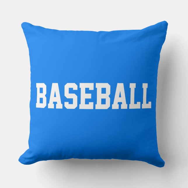 Athletic Bold White BASEBALL Text On Bright Blue Kudde (Framsida)
