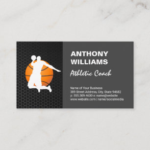 Athletic Coach Basketball Player Dunking Visitkort