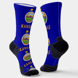 Athletic Crew Sock med flagga Kansas, USA