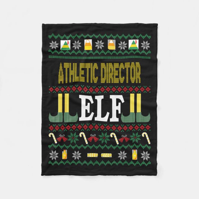 Athletic Director Elf Funny Christmas Gift  Fleecefilt (Framsidan)