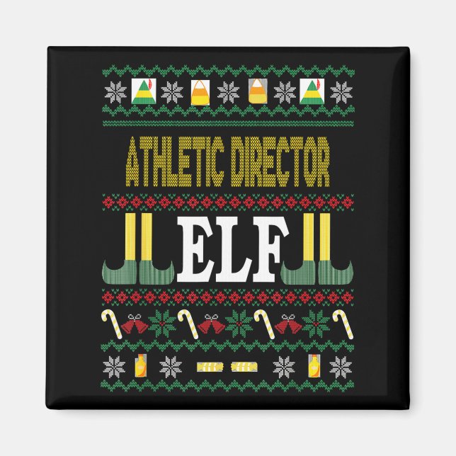 Athletic Director Elf Funny Christmas Gift  Magnet (Framsidan)