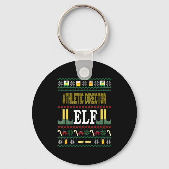 Athletic Director Elf Funny Christmas Gift  Nyckelring (Framsida)