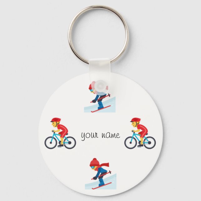 Athletic Emoji och ditt namn här" Nyckelring (Framsida)