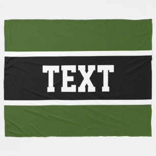 Athletic Grönt Black White Rand Athletic Text Fleecefilt