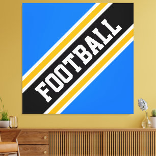 Athletic Roligt Bright Blue Black FOOTBALL Rand Canvastryck