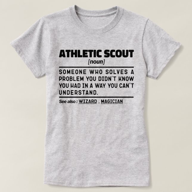 Athletic Scout Noun Definition Sport Älskare Funny T Shirt (Design framsida)