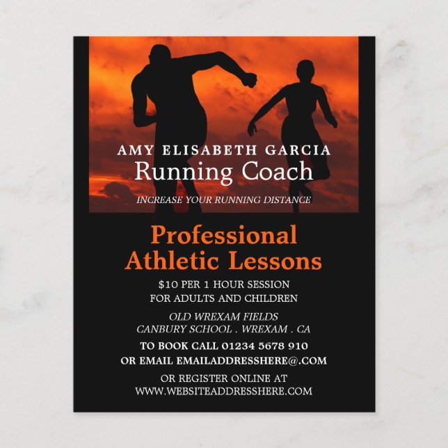 Athletic Silhouettes, Athletics Lesson Advert Flygblad (Framsidan)