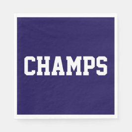 Athletic Sporty Bold Navy Blue CHAMPS White Text  Pappersservett
