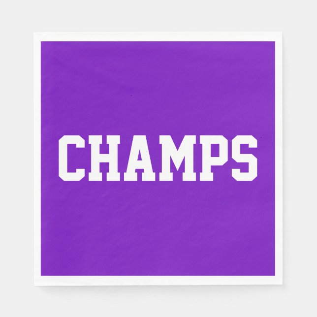 Athletic Sporty Bright Purple CHAMPS White Text  Pappersservett (Framsidan)