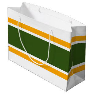 Athletic Sporty Fold Grönt Gult Rand On White