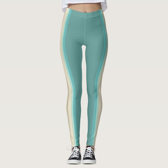 Athletic Stripe Pattern | Dual Tone Leggings (Framsida)