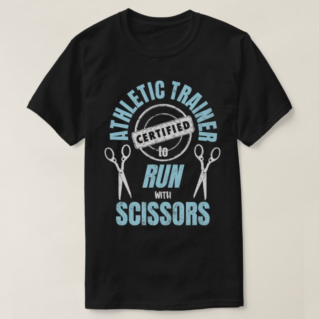 Athletic Trainer Auktoriserad till Springa med sax T Shirt (Design framsida)