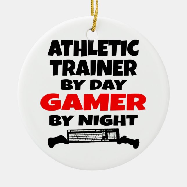 Athletic Trainer Gamer Julgransprydnad Keramik (Framsidan)