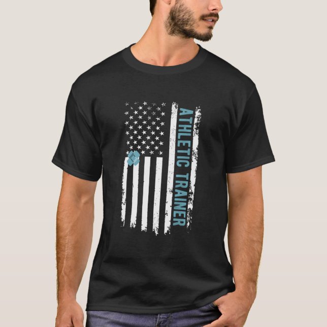 Athletic Trainer Us Flag Athletic Training T Shirt (Framsida)