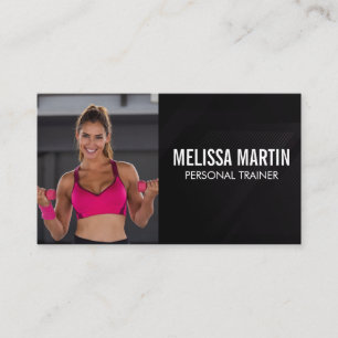 Athletic Woman Holding Dumbbells Visitkort