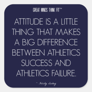 Athletics Citat 6: Attitude for Success Sticker Fyrkantigt Klistermärke
